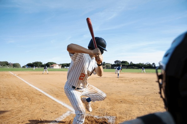 Baseball player swinging a bat